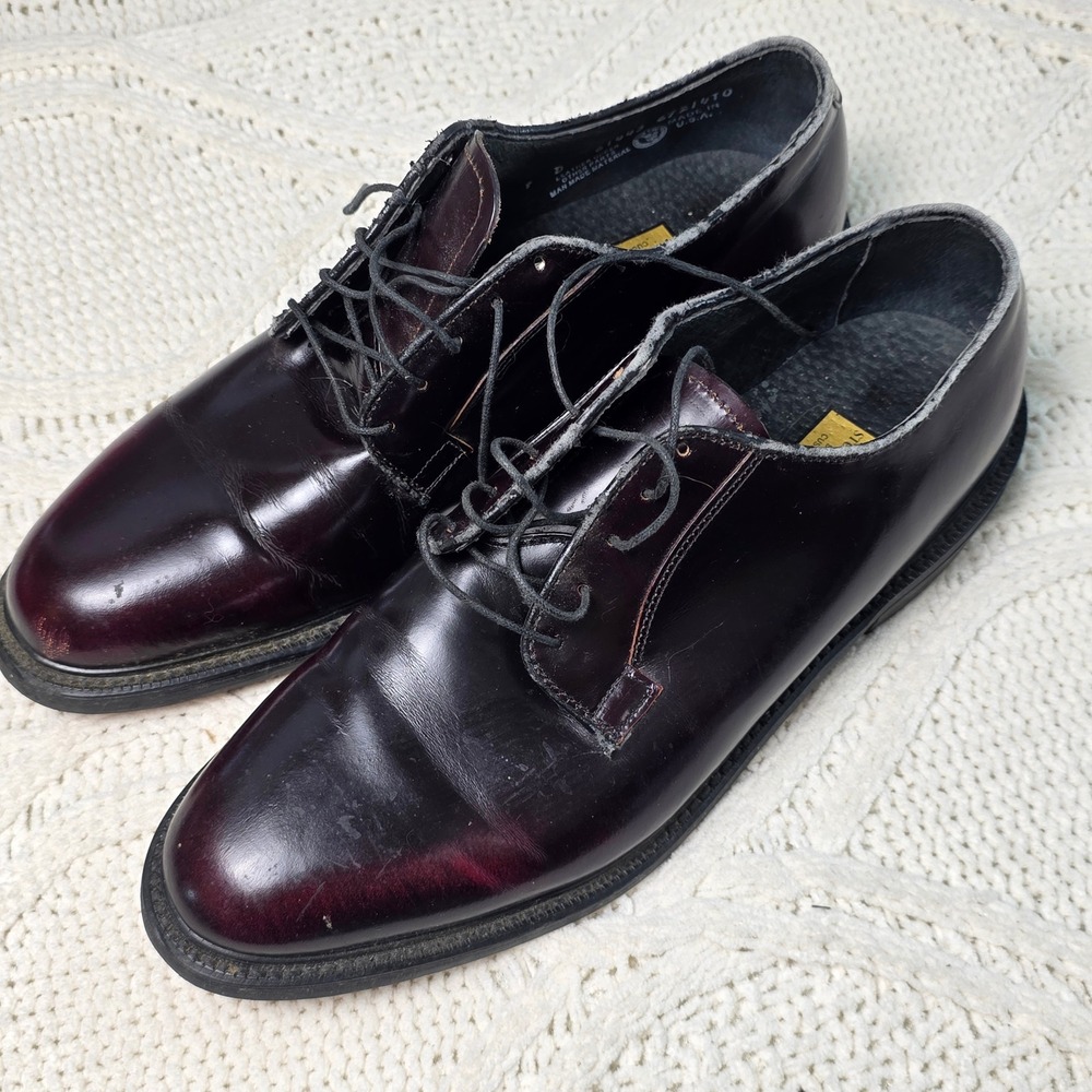 VTG Stuart McGuire Burgundy Leather Spring‎ Step Plain Oxford Dress Shoes 9D USA
